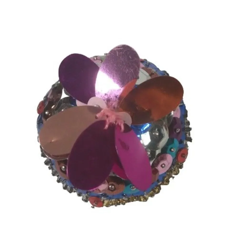 Vintage Push Pin Beaded Jewel Bead Sequin Christmas Tree Ornament Multi-Colored